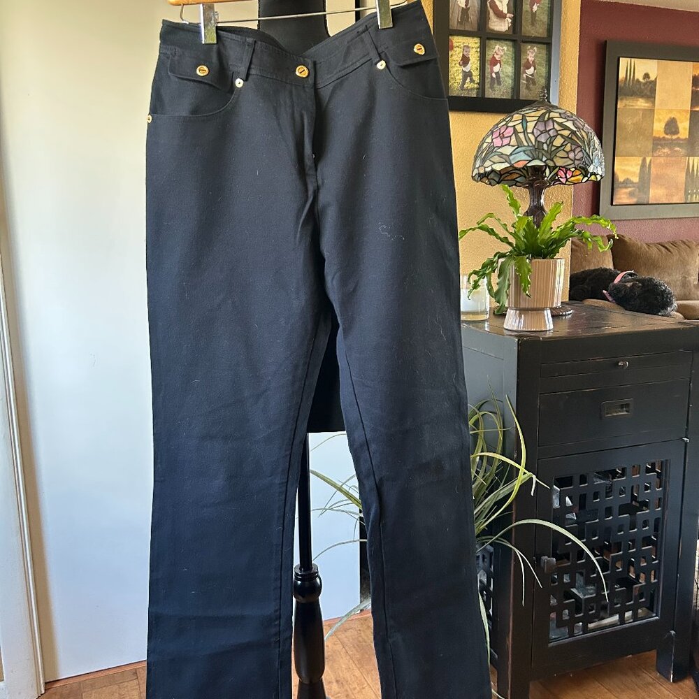 St. John Sport Black Denim Straight-Leg Jeans